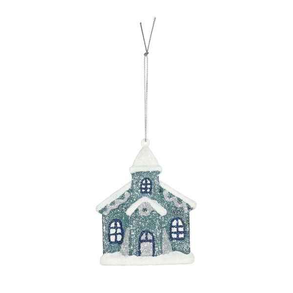 Church Hanging Decoration - Blue - H10cm