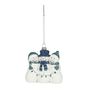 Snowman with String Lights Hanging Decoration - White/Blue - H9.5cm