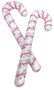 Candy Canes Hanging Decoration - White/Pink - Set of 2 - H50cm