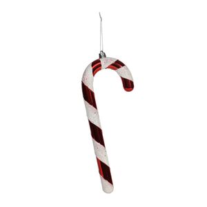 Candy Cane Hanging Decoration - Red/White - H25cm