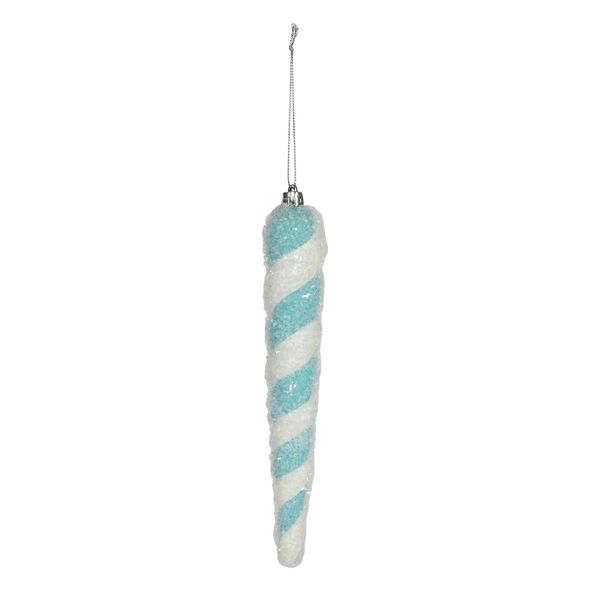 Icicle hanging decoration - Turquoise/White - H20cm