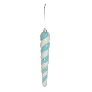 Icicle hanging decoration - Turquoise/White - H20cm