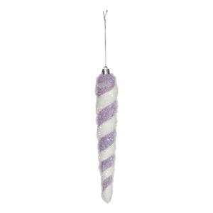 Icicle hanging decoration - Purple/White - H20cm