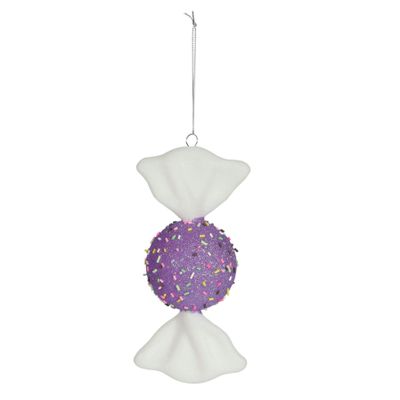 Beaded Candy Round Hanging Decoration - Purple - H18cm