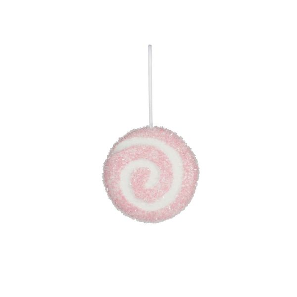 Disc with Swirl Hanging Decoration - Pink - D10cm