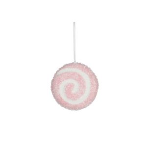 Disc with Swirl Hanging Decoration - Pink - D10cm