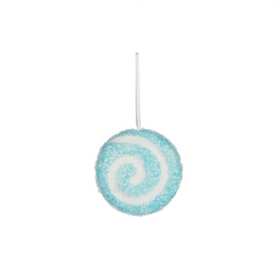 Disc with Swirl Hanging Decoration - Turquoise - D10cm