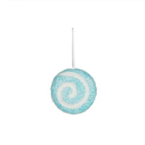 Disc with Swirl Hanging Decoration - Turquoise - D10cm