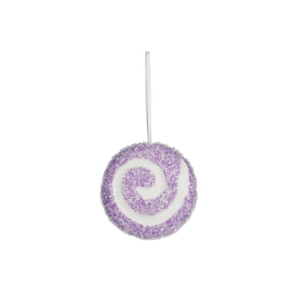 Disc with Swirl Hanging Decoration - Purple - D10cm