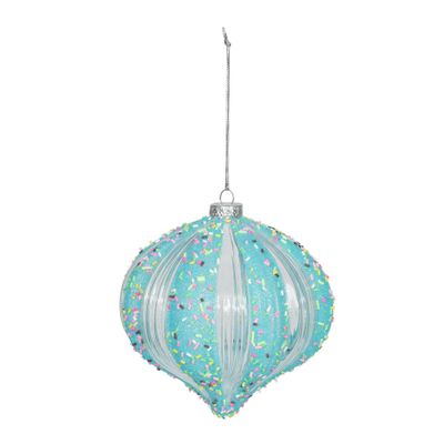 Onion Ball Hanging Decoration - Turquoise - W15cm