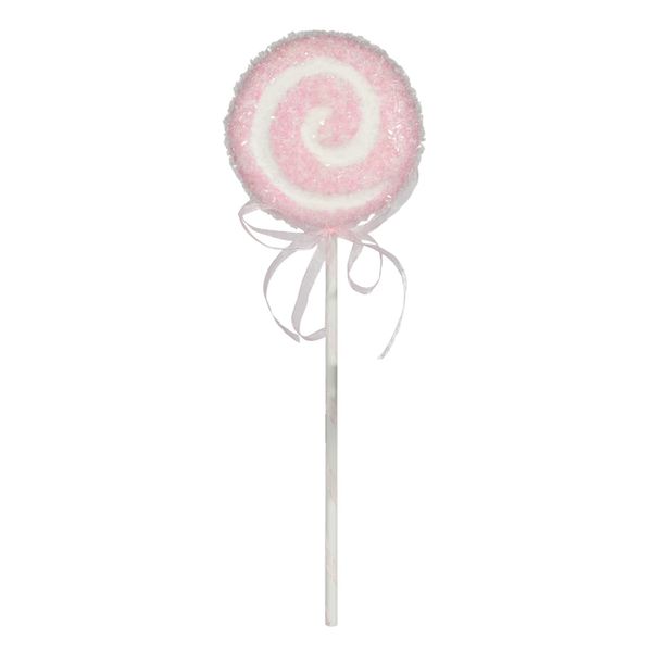 Lollipop with Swirl and Ribbon - Pink -H31cm