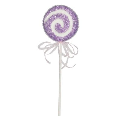 Lollipop with Swirl and Ribbon - Purple - H31cm