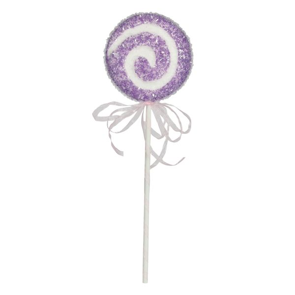 Lollipop with Swirl and Ribbon - Purple - H31cm