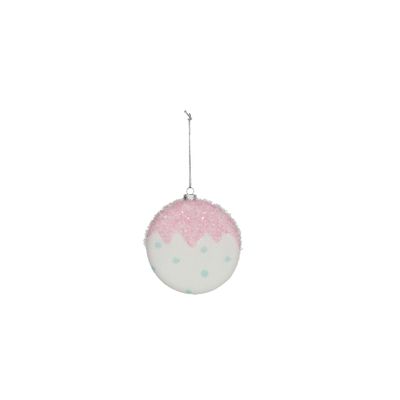 Disc Spotty Hanging Decoration - Pink - D10cm