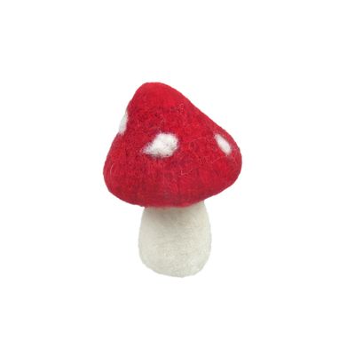 Felt Toadstool - Red/White Hanging Decoration - H9cm