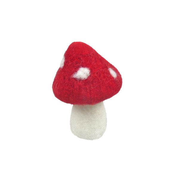 Felt Toadstool - Red/White Hanging Decoration - H9cm