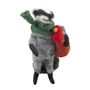 Felt Badger Holding a Turkey Hanging Decoration - H11cm