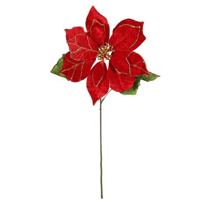 Single Poinsettia  - Red - 50cm