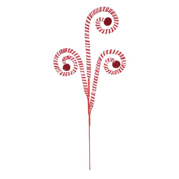 Spiral Spray Pick - Red/White -H48cm