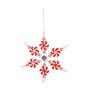 Candy Cane Snowflake Hanging Decoration  - Red/White -20cm