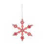 Candy Cane Snowflake Hanging Decoration  - Red/White -25cm