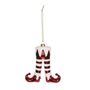 Elf Shoes  Hanging Decoration - Red/ White - 12cm