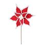 Single Poinsettia Pick - Red / White - 53cm