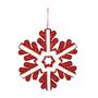 Glitter Snowflake Hanging Decoration - Red/ White - 39cm