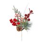 Candy Pick with PineCone & Berries - Red/ White - 22cm