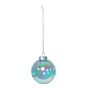 Box of 8  Baubles -  Iridescent Blue - 6cm