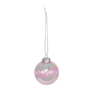 Box of 8  Baubles -  Iridescent Pink - 6cm