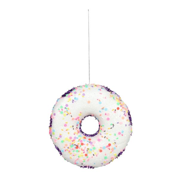 Large Iced Donut Hanging Decoration - 16cm