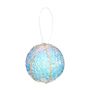 Sequin Covered Ball Hanging Decoration - Iridescent Blue-12cm