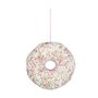 Glitter Donut Hanging Decoration  -Pink / White - 16cm