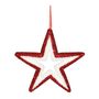 Glitter Star Hanging Decoration -Pink / White - 36cm