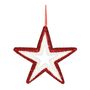 Glitter Star Hanging Decoration -Pink / White - 36cm