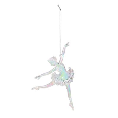 Dancing Ballerina Hanging Decoration -Iridescent - 12cm