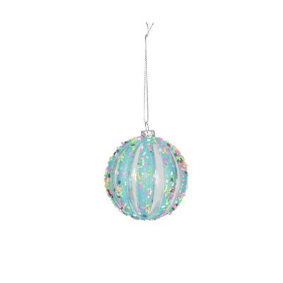 Melon Ball Hanging Decoration - Turquoise -H8cm