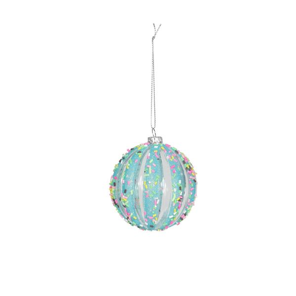 Melon Ball Hanging Decoration - Turquoise -H8cm