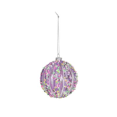 Melon Ball Hanging Decoration - Purple - H8cm