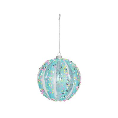 Melon Ball Hanging Decoration - Turquoise -H10cm