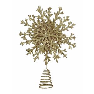 Glitter Snowflake Tree Topper - Champagne - 33cm