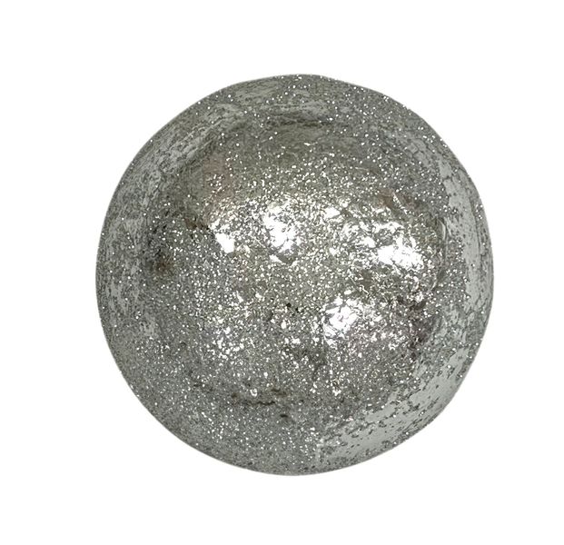 Metallic Bauble  Hanging Decoration with Glitter -Silver -13cm