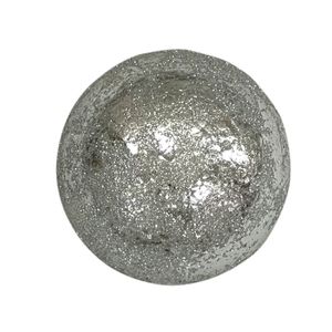 Metallic Bauble  Hanging Decoration with Glitter -Silver -13cm