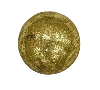 Metallic Bauble  Hanging Decoration with Glitter - Gold -11cm