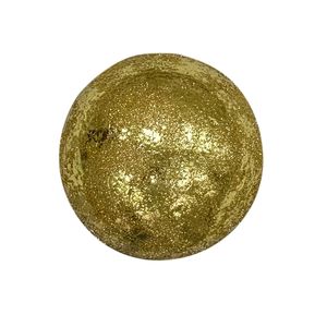 Metallic Bauble  Hanging Decoration with Glitter - Gold -11cm