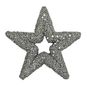 Glitter Open Star Hanging Decoration - Silver - 13cm