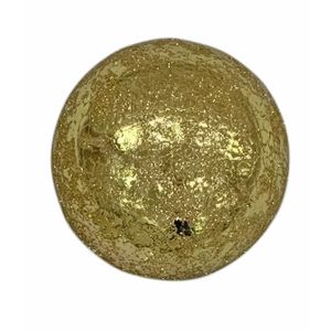 Metallic Bauble  Hanging Decoration with Glitter - Gold -9cm