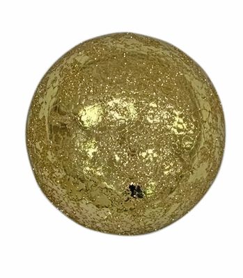 Metallic Bauble  Hanging Decoration with Glitter - Gold -9cm