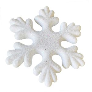 Glitter Snowflake Solid Centre Hanging Decoration - White